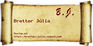 Bretter Júlia névjegykártya