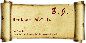 Bretter Júlia névjegykártya